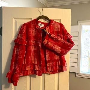 Beautiful rustic red blazer with a rustic look